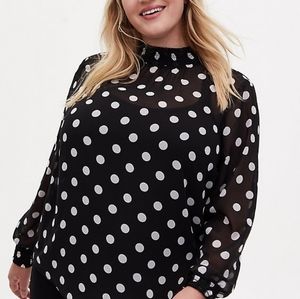 Torrid Polka Dot Sheer Blouse